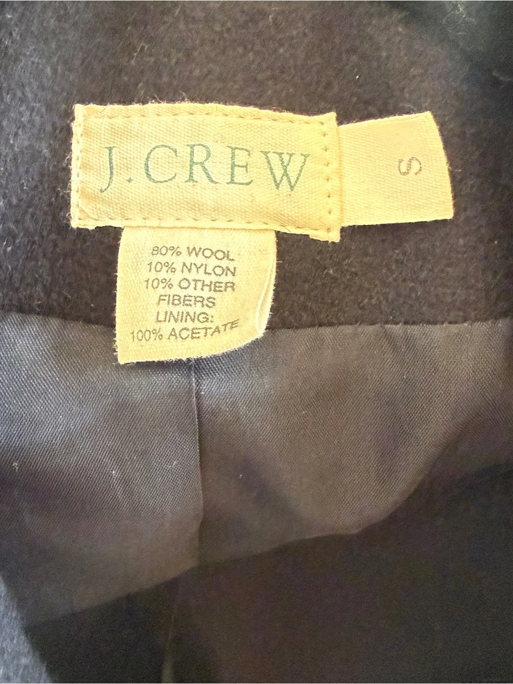 J. Crew Black Wool Zip-Front Pea Coat